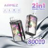 Airmez Fox 2 in 1 80000 80K Puffs Double Taste LED Display Disposable Vape EU Warehouse product image