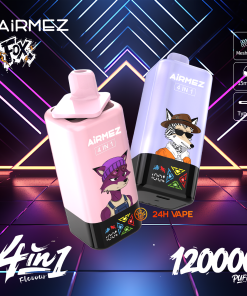 Airmez Fox 120K Puffs 4 in 1 Flavors Rechargeable LCD Display Disposable Vape EU Warehouse product image