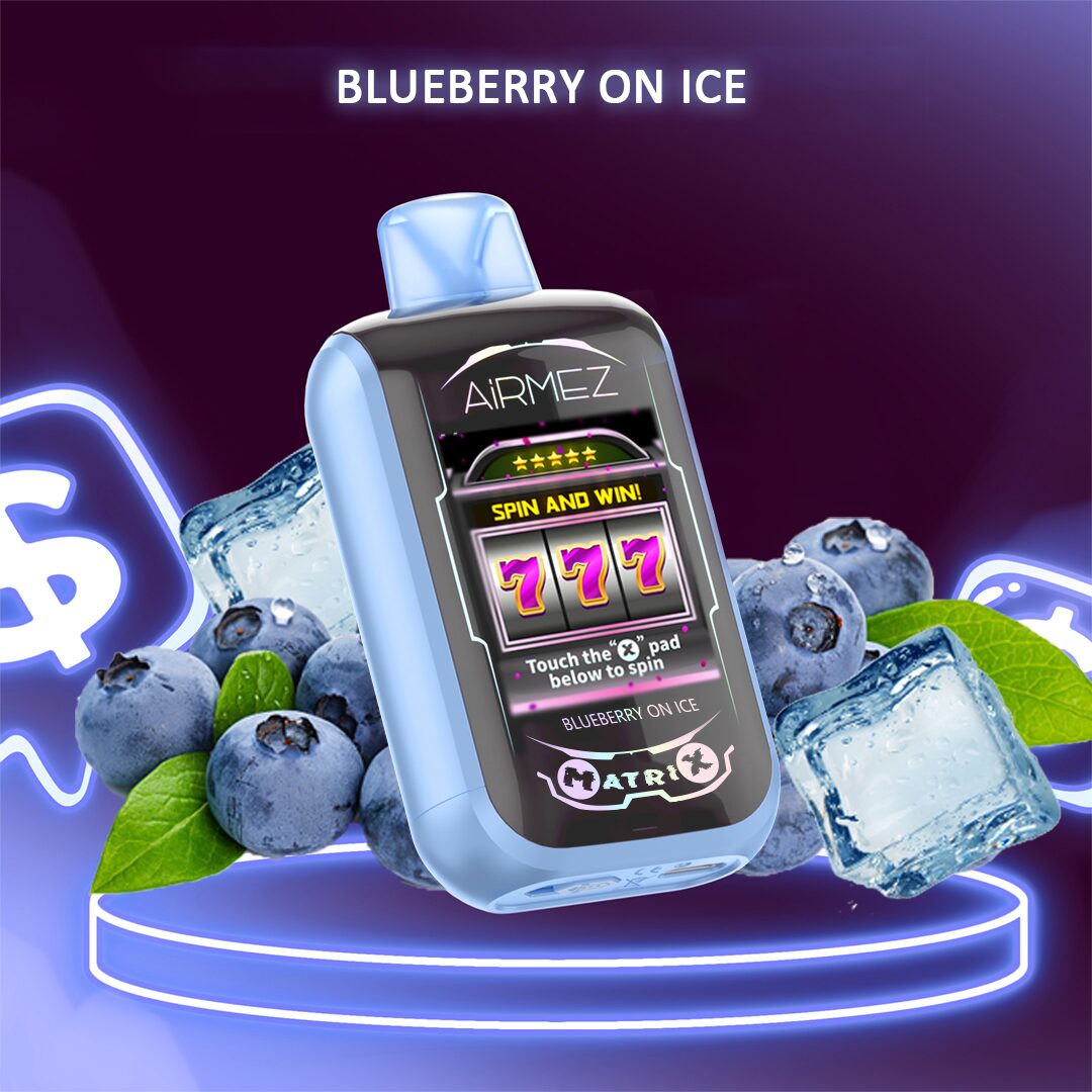 Airmez Matrix 30000 30K Puffs Lucky Room Gameplay LED Display Disposable Vape EU Warehouse in Blueberry On Ice flavor