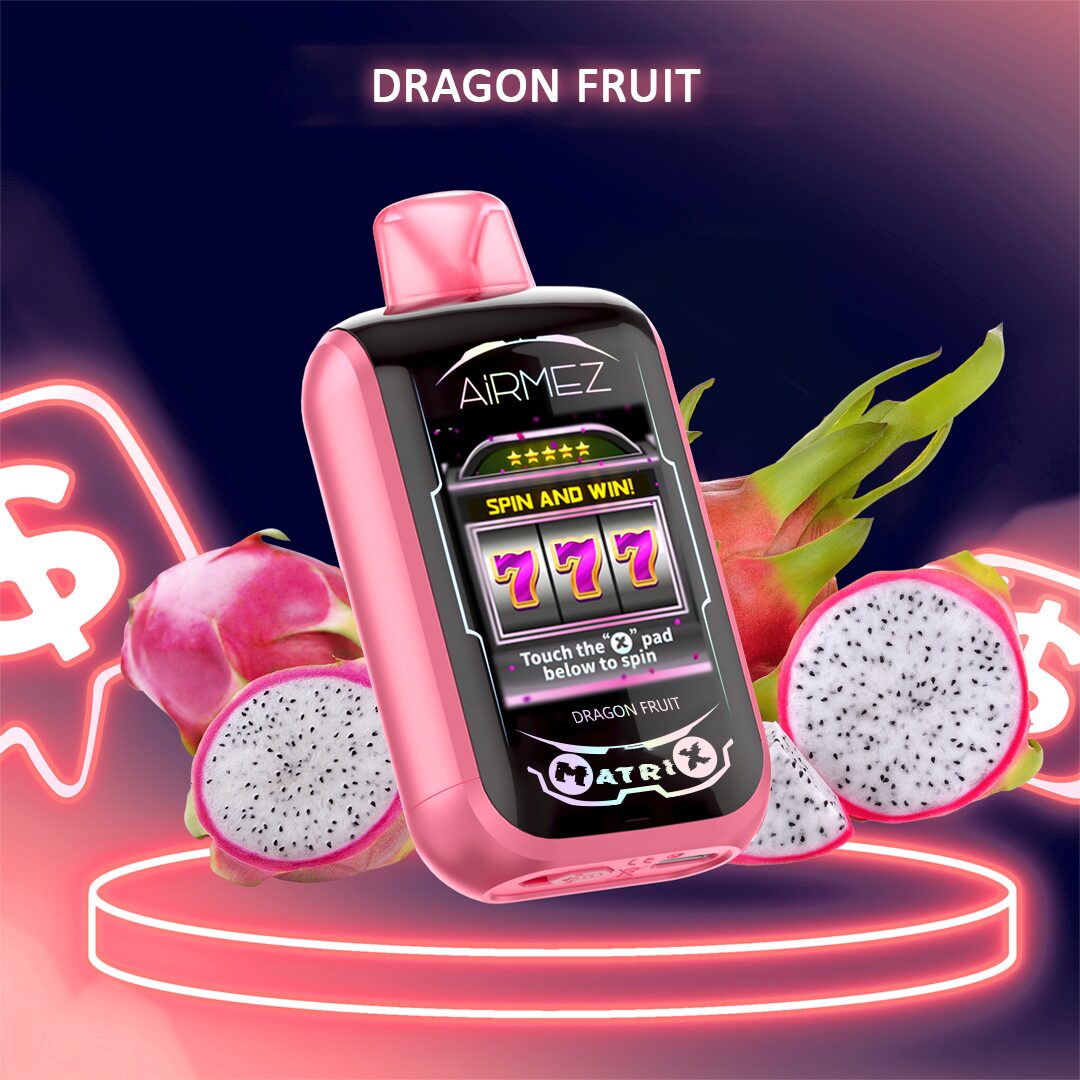 Airmez Matrix 30000 30K Puffs Lucky Room Gameplay LED Display Disposable Vape EU Warehouse in Dragon Fruit flavor