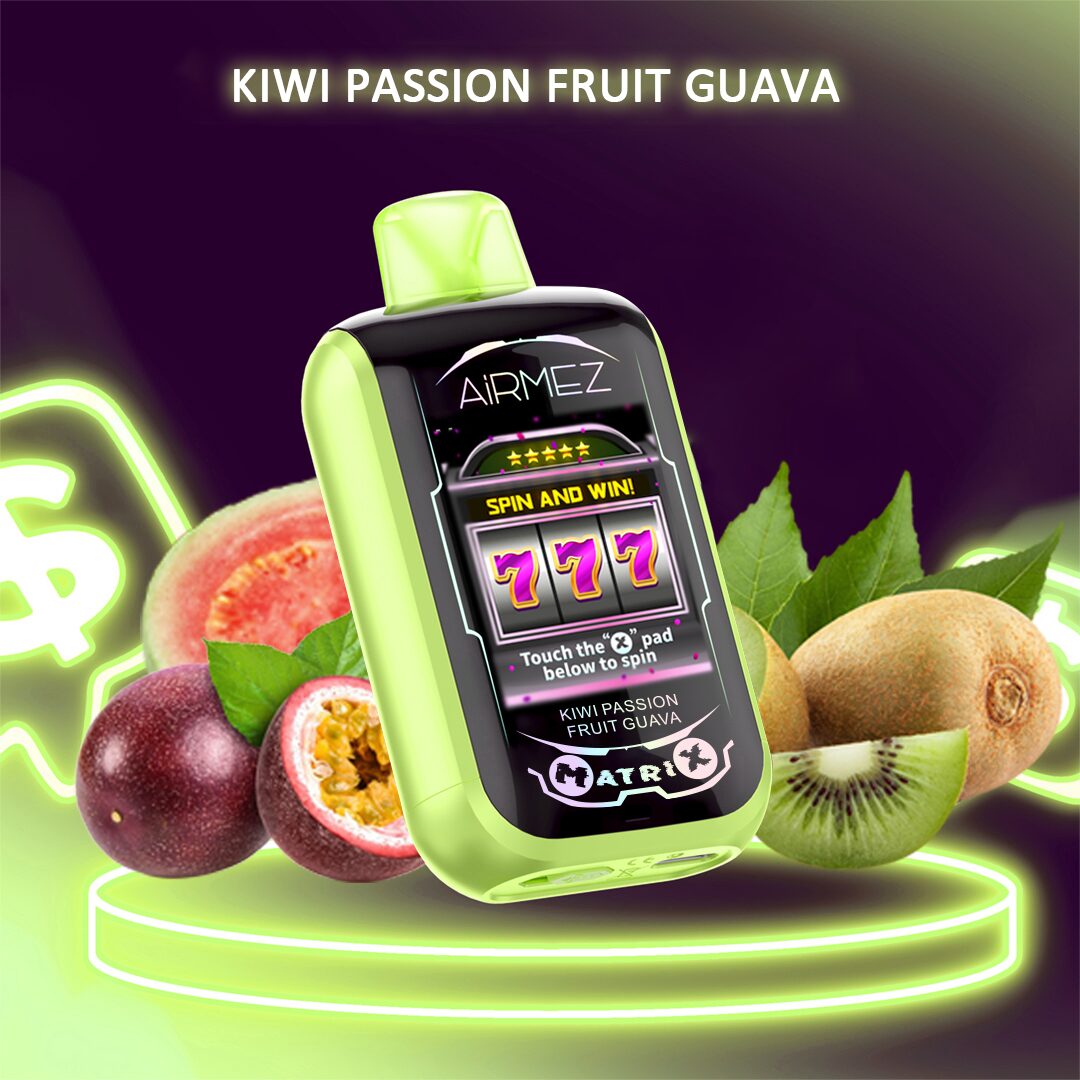 Airmez Matrix 30000 30K Puffs Lucky Room Gameplay LED Display Disposable Vape EU Warehouse in Kiwi Passion Fruit Guava flavor