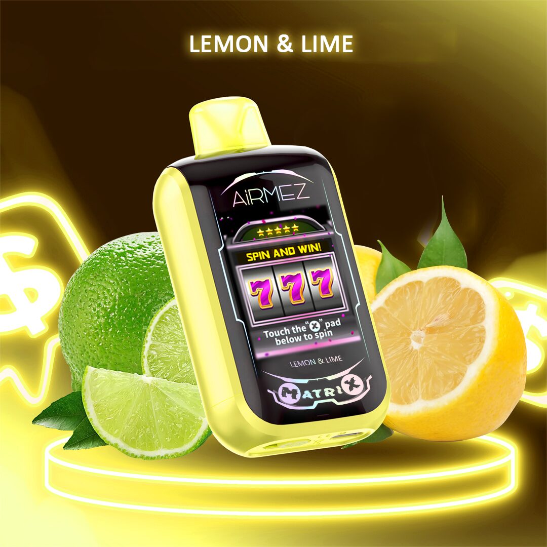 Airmez Matrix 30000 30K Puffs Lucky Room Gameplay LED Display Disposable Vape EU Warehouse in Lemon & Lime flavor