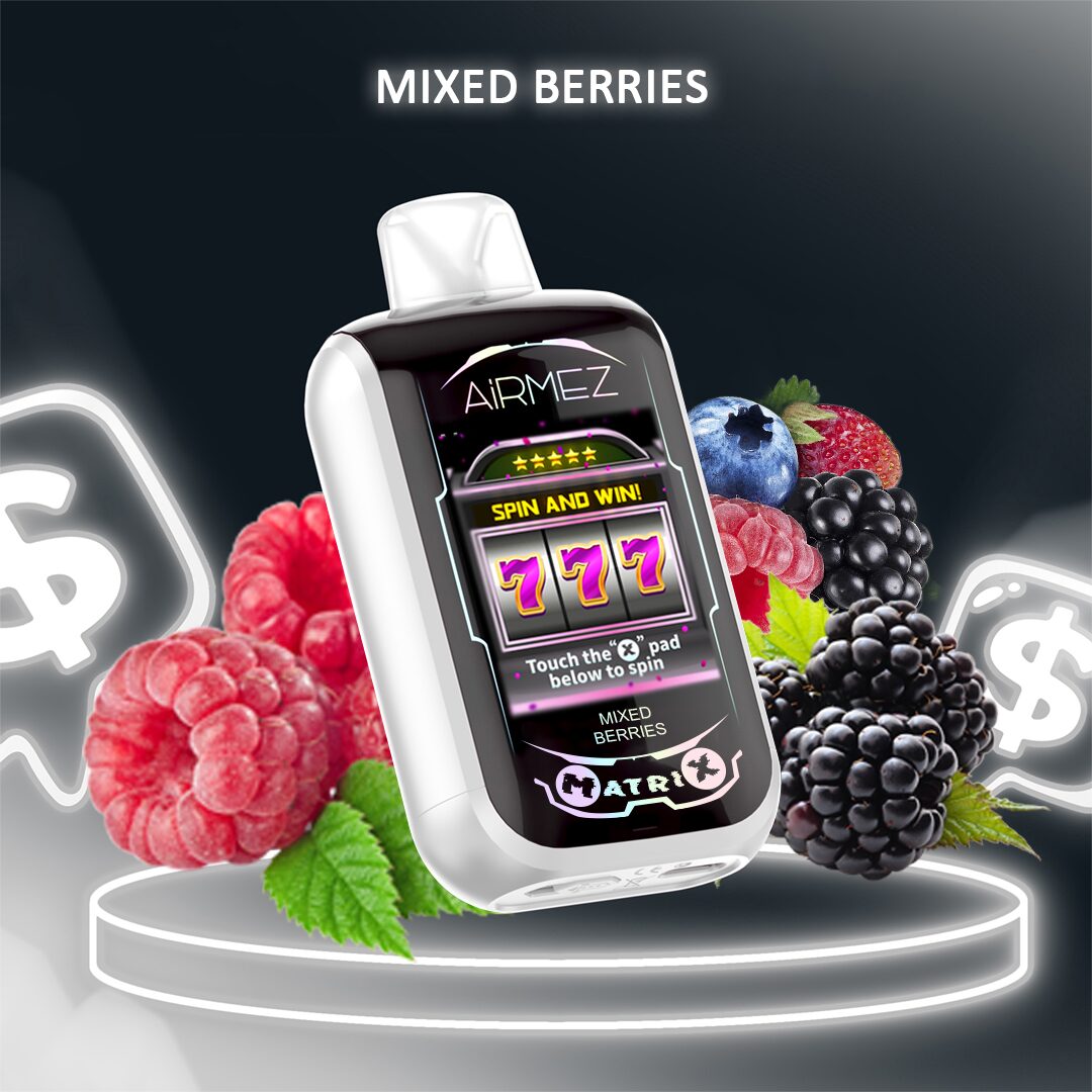 Airmez Matrix 30000 30K Puffs Lucky Room Gameplay LED Display Disposable Vape EU Warehouse in Mixed Berries flavor