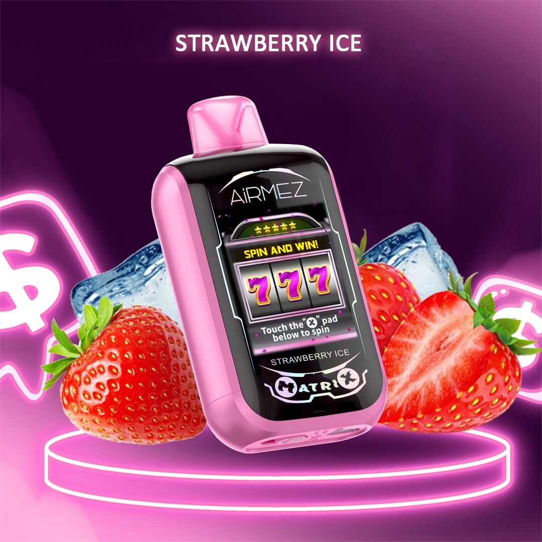 Airmez Matrix 30000 30K Puffs Lucky Room Gameplay LED Display Disposable Vape EU Warehouse in Strawberry Ice flavor