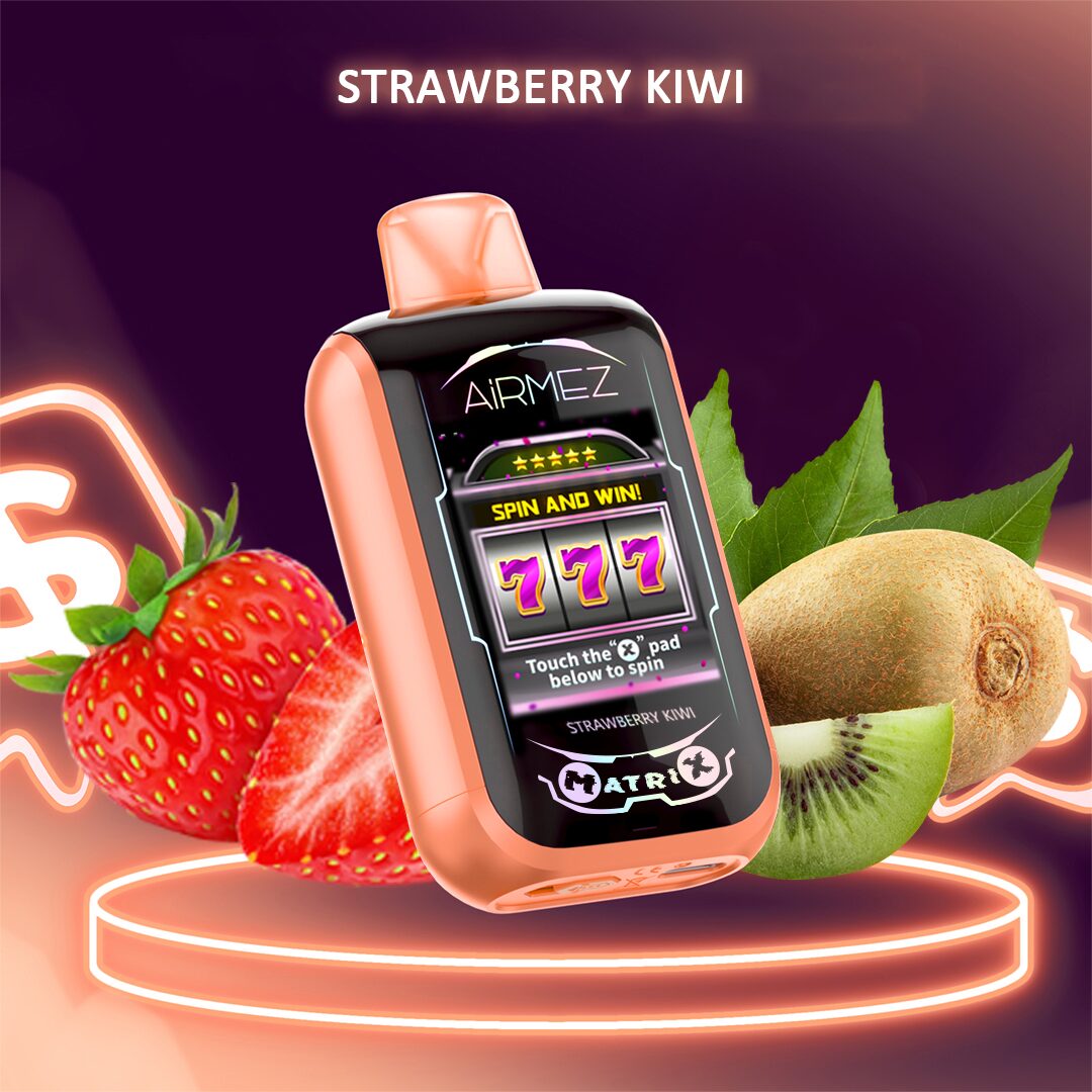 Airmez Matrix 30000 30K Puffs Lucky Room Gameplay LED Display Disposable Vape EU Warehouse in Strawberry Kiwi flavor