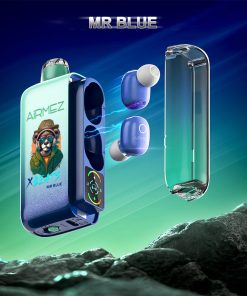 Airmez Xbeat 40000 40k Puffs Earphone LED Display Disposable Vape EU Warehouse in Mr Blue flavor