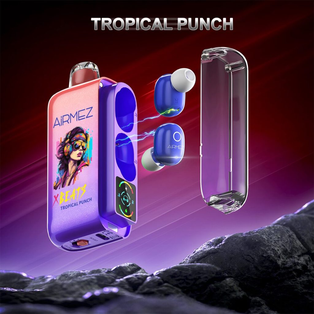 Airmez Xbeat 40000 40k Puffs Earphone LED Display Disposable Vape EU Warehouse in Tropical Punch flavor