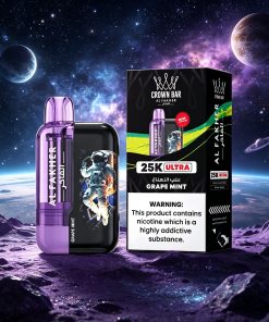 AL Fakher Crown Bar Ultra 25K 25000 Puffs Dual Mode Rechargeable LED Display in al fakher crown bar ultra 25k grape mint flavor