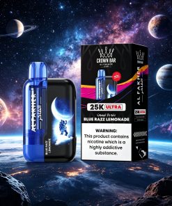AL Fakher Crown Bar Ultra 25K 25000 Puffs Dual Mode Rechargeable LED Display in Lush Ice flavor