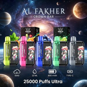 AL Fakher Crown Bar Ultra 25K 25000 Puffs Dual Mode Rechargeable LED Display product image