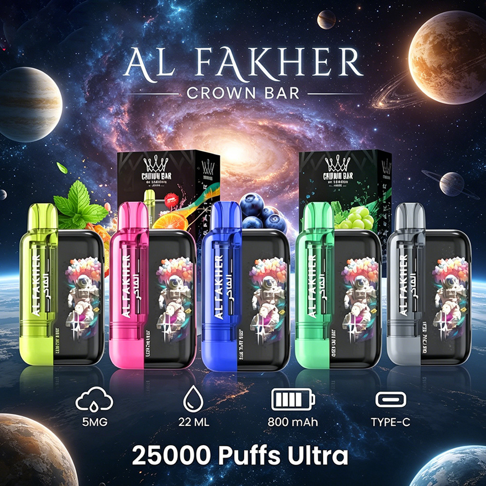 AL Fakher Crown Bar Ultra 25K 25000 Puffs Dual Mode Rechargeable LED Display product image