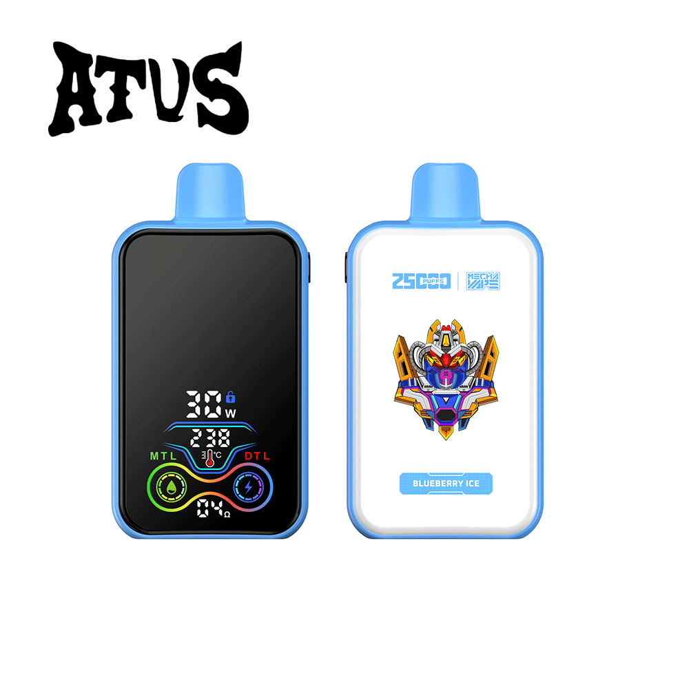 ATVS 25000 25K Puffs DTL/MTL Modes LCD Display Disposable Vape in Blueberry Ice flavor