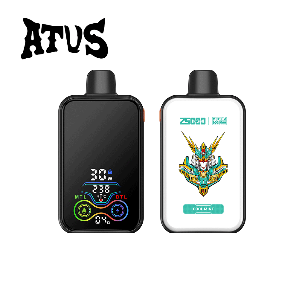 ATVS 25000 25K Puffs DTL/MTL Modes LCD Display Disposable Vape in Cool Mint flavor