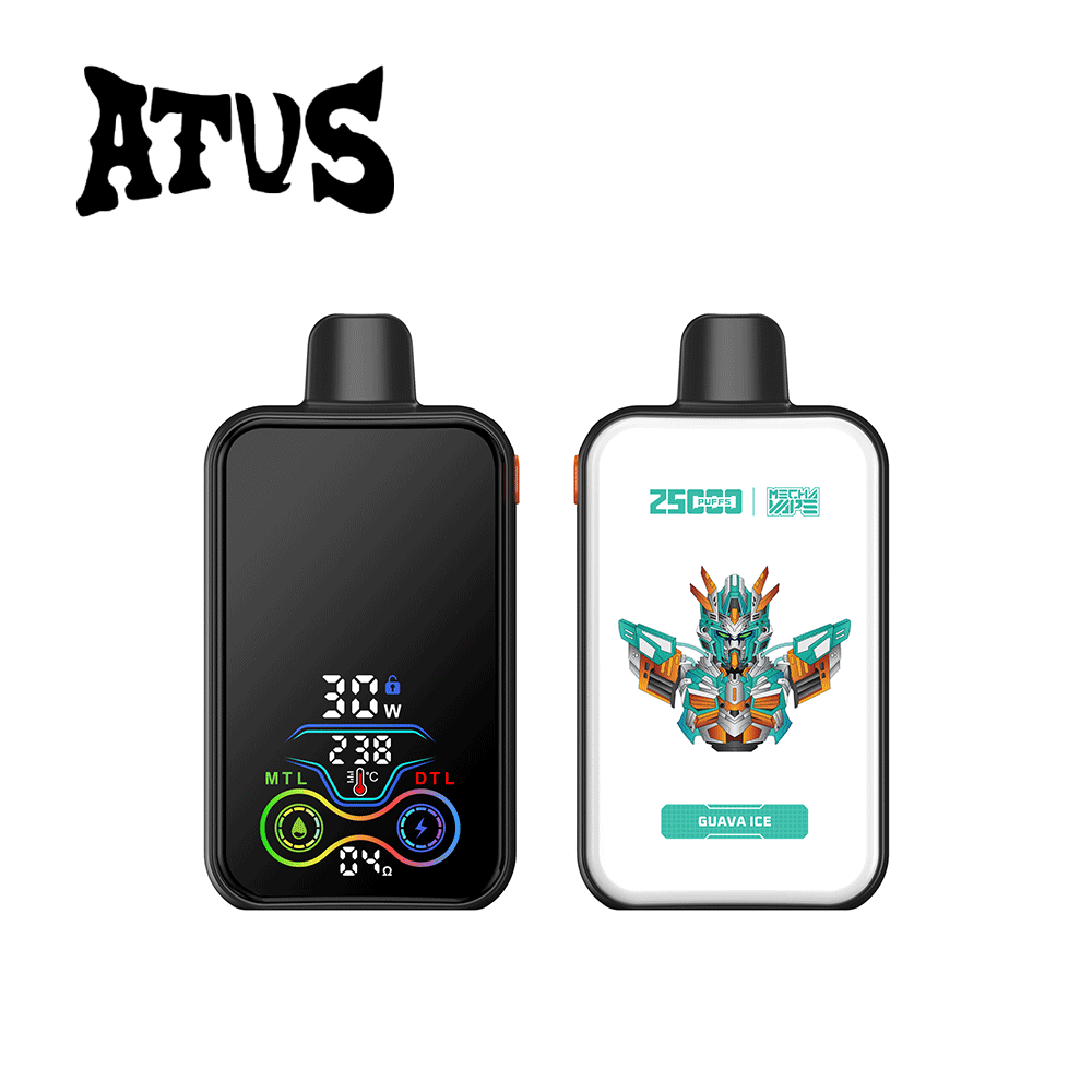 ATVS 25000 25K Puffs DTL/MTL Modes LCD Display Disposable Vape in Guava Ice flavor