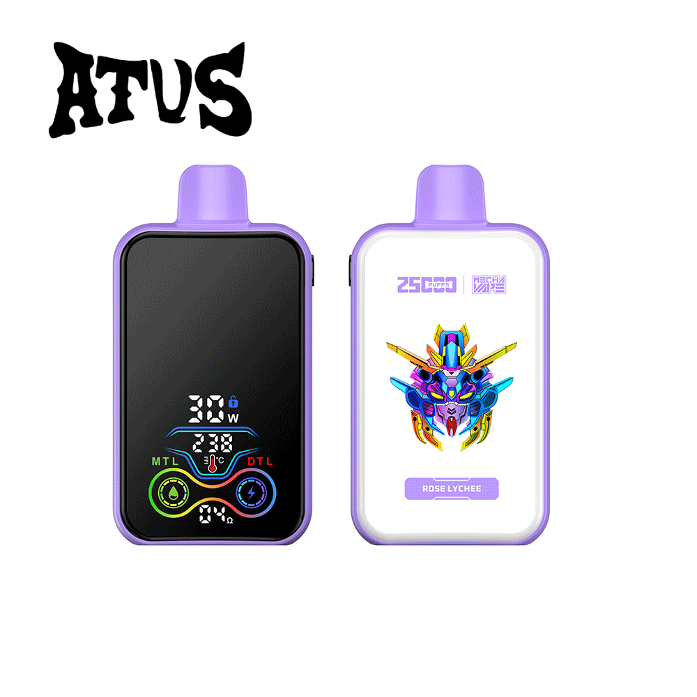 ATVS 25000 25K Puffs DTL/MTL Modes LCD Display Disposable Vape in Rose Lychee flavor