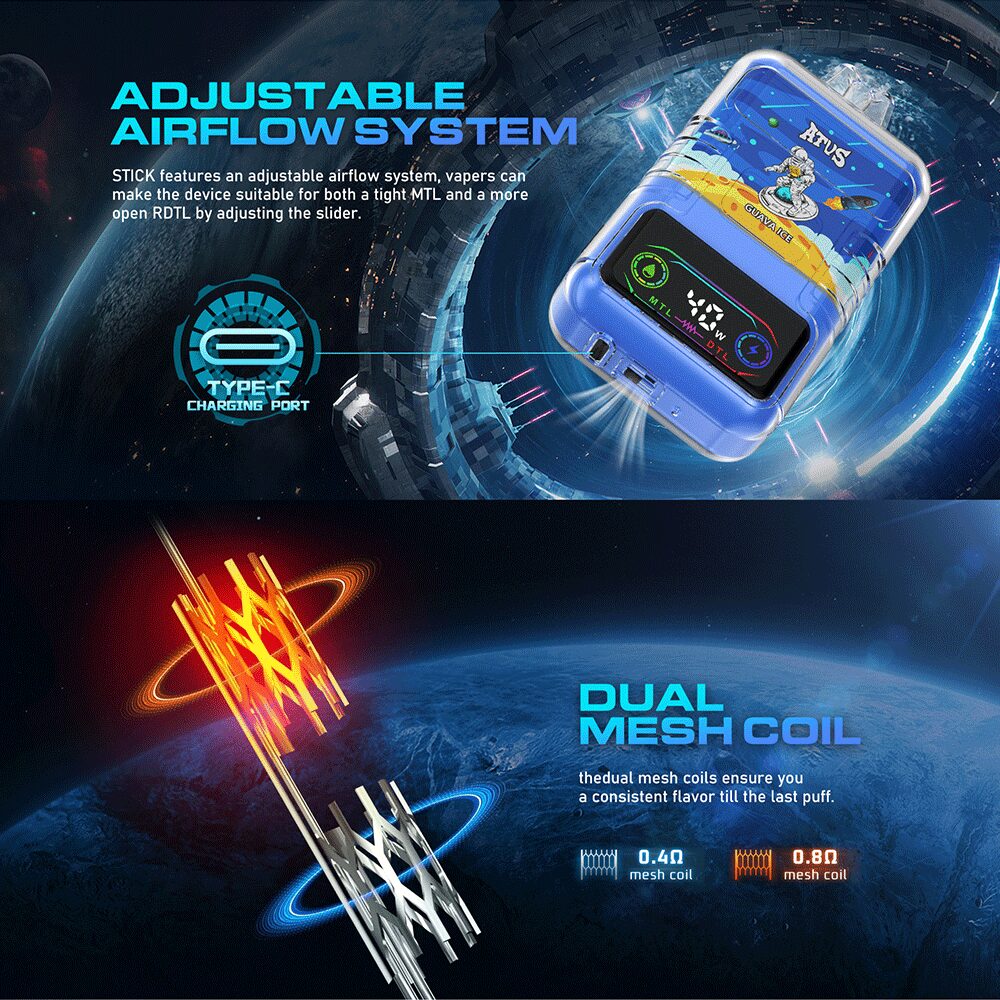 ATVS 30000 30K Puffs DTL/MTL Modes LCD Display Disposable Vape in atvs 30000 product introduction flavor