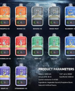 ATVS 30000 30K Puffs DTL/MTL Modes LCD Display Disposable Vape in Mixed Fruit flavor