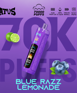 ATVS 70000 70K Puffs DTL/MTL Modes LED Display Disposable DTL in Blue Razz Lemonade flavor