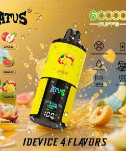 ATVS Warship 60000 60K Puffs 4 in 1 Flavors Rechargeable LCD Display Disposable Vape in Apple Ice & Guava Ice & Mango Ice & Cantaloupe Ice flavor