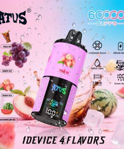 ATVS Warship 60000 60K Puffs 4 in 1 Flavors Rechargeable LCD Display Disposable Vape in Cola Ice & Grape Ice & Peach Ice & Watermelon Ice flavor