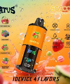 ATVS Warship 60000 60K Puffs 4 in 1 Flavors Rechargeable LCD Display Disposable Vape in Fizzy Cherry Cola & Mixed Berry & Strawberry Kiwi & Watermelon
