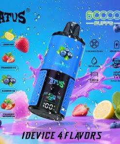 ATVS Warship 60000 60K Puffs 4 in 1 Flavors Rechargeable LCD Display Disposable Vape in Lemon Mint & Strawberry Ice & Blueberry Ice & Strawberry