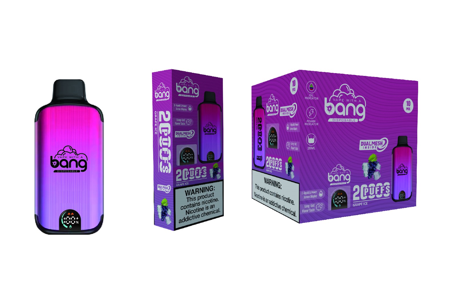 Bang 20000 Puffs New Product LED Display Disposable Vape in Bang 20000 flavor