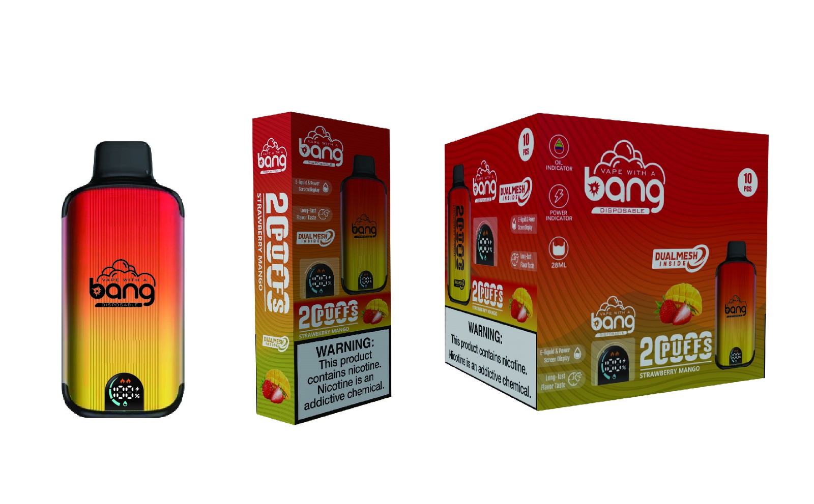 Bang 20000 Puffs New Product LED Display Disposable Vape in Bang 20000 flavor