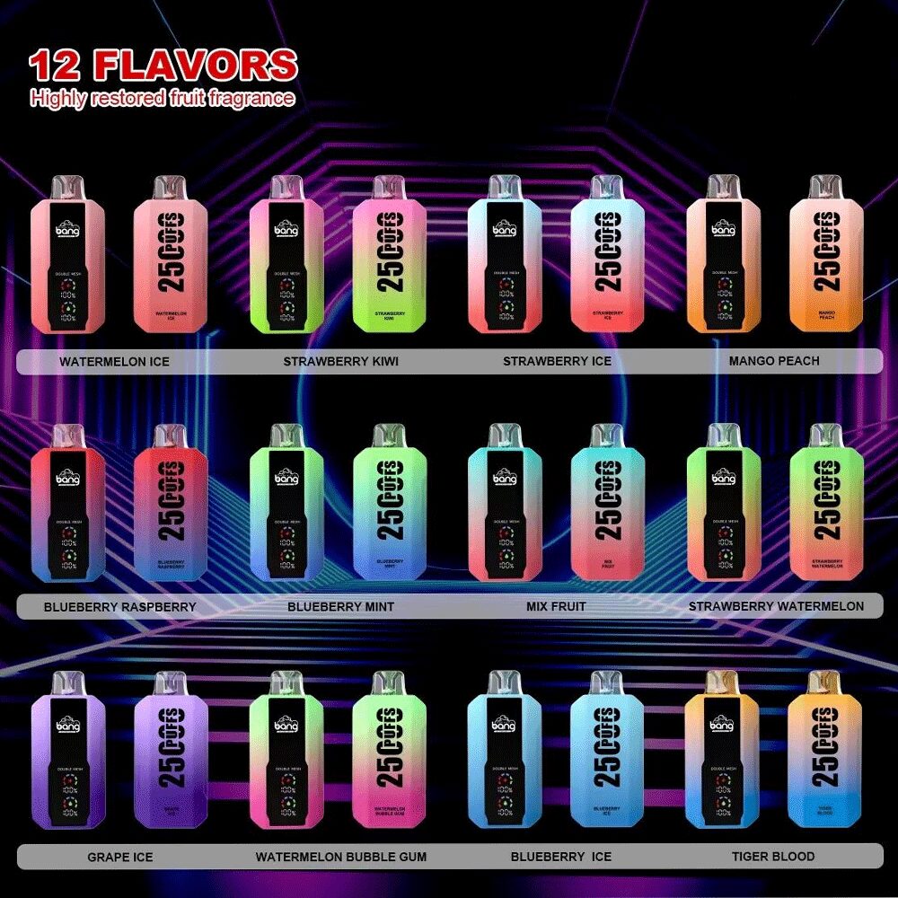 Bang 25000 25k Puffs 0% 2% 3% 5% Nicotine New LED Display Vape Pod in Bang 25000 Bang 25000 flavor