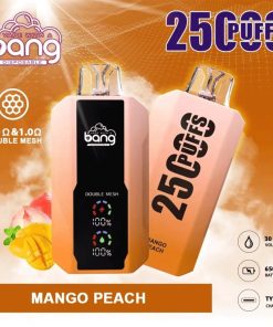 Bang 25000 25k Puffs 0% 2% 3% 5% Nicotine New LED Display Vape Pod in Mango Peach flavor