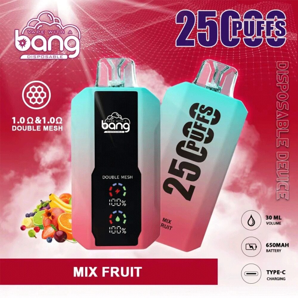 Bang 25000 25k Puffs 0% 2% 3% 5% Nicotine New LED Display Vape Pod in Random Mix flavor