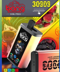 Bang 30K PRO 30000 Puffs Dual Flavor LED Disposable Vape in Black Dragon Ice & Strawberry Banana flavor
