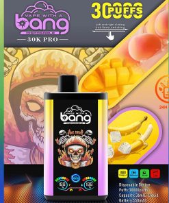Bang 30K PRO 30000 Puffs Dual Flavor LED Disposable Vape in Mango Peach & Banana Ice flavor