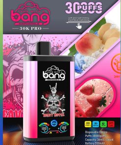 Bang 30K PRO 30000 Puffs Dual Flavor LED Disposable Vape in Peach Ice & Strawberry Watermelon flavor