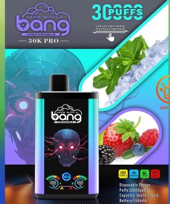 Bang 30K PRO 30000 Puffs Dual Flavor LED Disposable Vape in Peppermint Ice & Triple Berry flavor