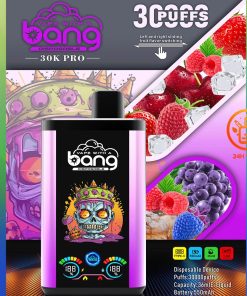 Bang 30K PRO 30000 Puffs Dual Flavor LED Disposable Vape in Purple Rain & Strawberry Raspberry Cherry Ice flavor