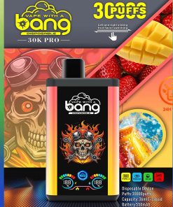 Bang 30K PRO 30000 Puffs Dual Flavor LED Disposable Vape in Red Bull & Strawberry Mango flavor
