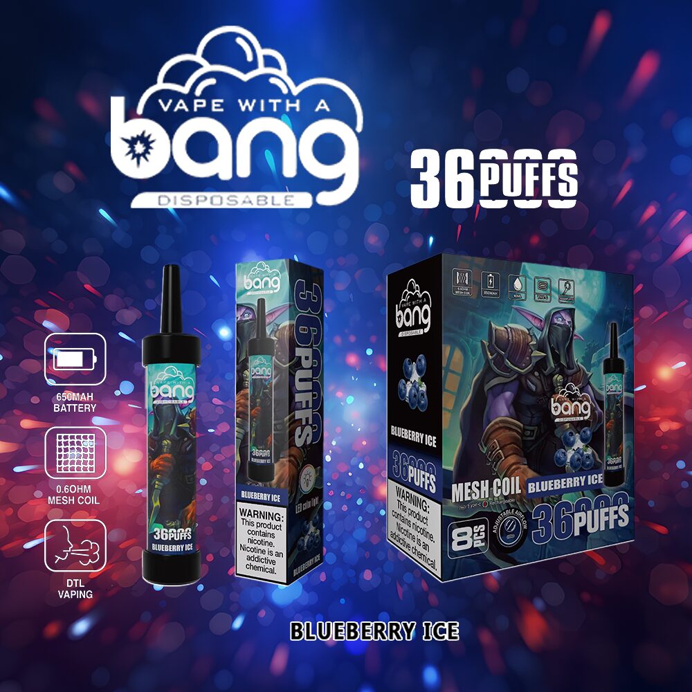 Bang 36000 36K Puffs 0% 2% 3% 5% Nicotine Disposable in Blueberry Ice flavor