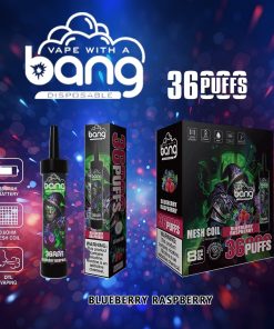 Bang 36000 36K Puffs 0% 2% 3% 5% Nicotine Disposable in Blueberry Raspberry flavor