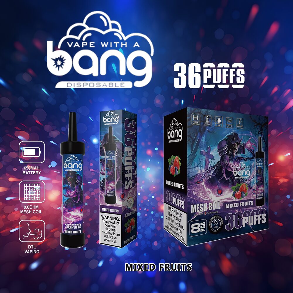 Bang 36000 36K Puffs 0% 2% 3% 5% Nicotine Disposable in Mixed Fruits flavor