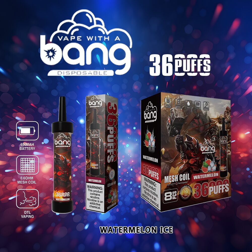 Bang 36000 36K Puffs 0% 2% 3% 5% Nicotine Disposable in Watermelon Ice flavor