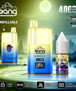 Bang 40000 40K Puffs LED Digital Display Screen Refillable Oil Vape in Blueberry Ice flavor