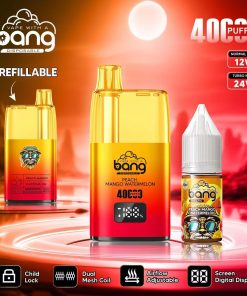 Bang 40000 40K Puffs LED Digital Display Screen Refillable Oil Vape in Peach Mango Watermelon flavor