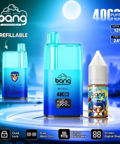 Bang 40000 40K Puffs LED Digital Display Screen Refillable Oil Vape in Red Bull flavor