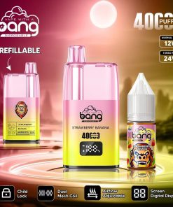 Bang 40000 40K Puffs LED Digital Display Screen Refillable Oil Vape in Strawberry Banana flavor