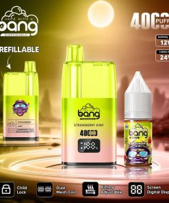 Bang 40000 40K Puffs LED Digital Display Screen Refillable Oil Vape in Strawberry Kiwi flavor