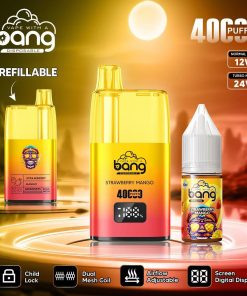 Bang 40000 40K Puffs LED Digital Display Screen Refillable Oil Vape in Strawberry Mango flavor