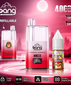 Bang 40000 40K Puffs LED Digital Display Screen Refillable Oil Vape in Strawberry Watermelon flavor
