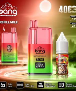 Bang 40000 40K Puffs LED Digital Display Screen Refillable Oil Vape in Watermelon Ice flavor