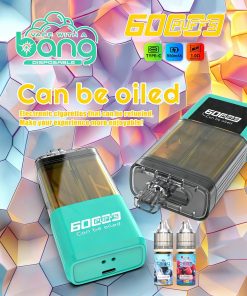Bang 60K 60000 Puffs Dual Flavors Rechargeable Refillable Oil Vape in Blueberry Ice/Blueberry Raspberry flavor